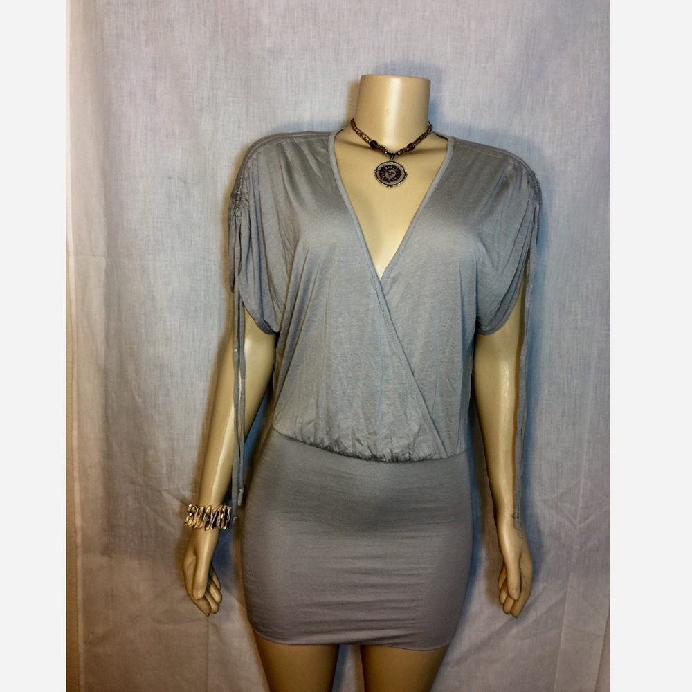 H&M Grey short sleeveless maxi mini dress XS NWT